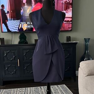 BCBGMaxAzria Deep Blue V-Neck Mini Dress